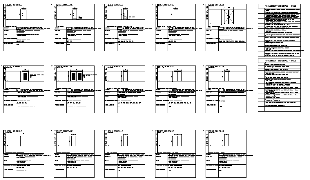 Door design with section and detail view 