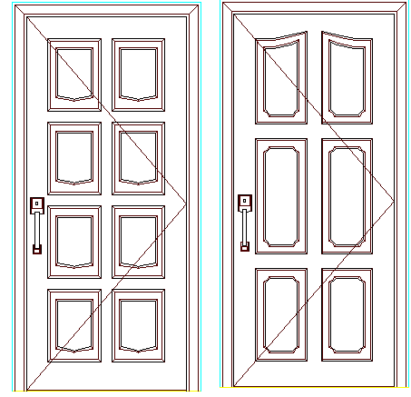 Door details of one family house dwg file