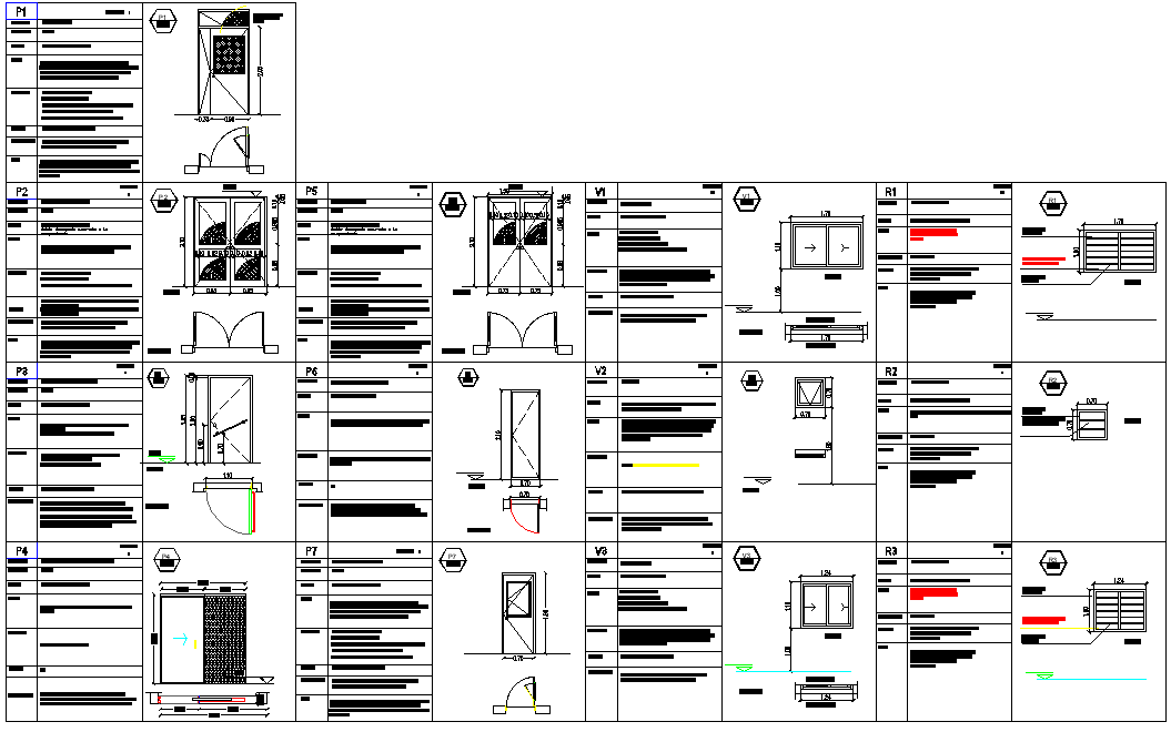 Door framing elevation plan detail dwg file