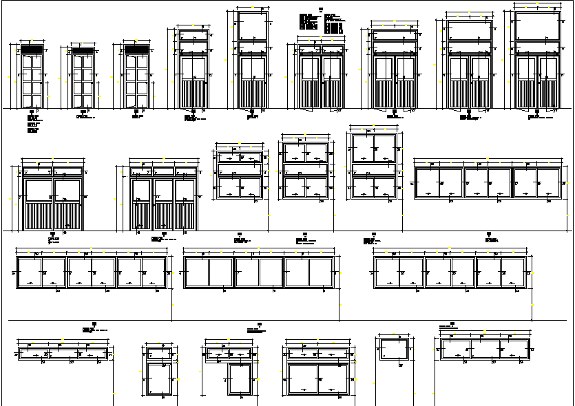 Door framing plan and elevation detail dwg file