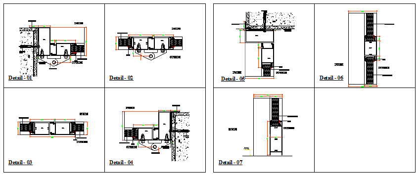 Door installation details of housing dwg file
