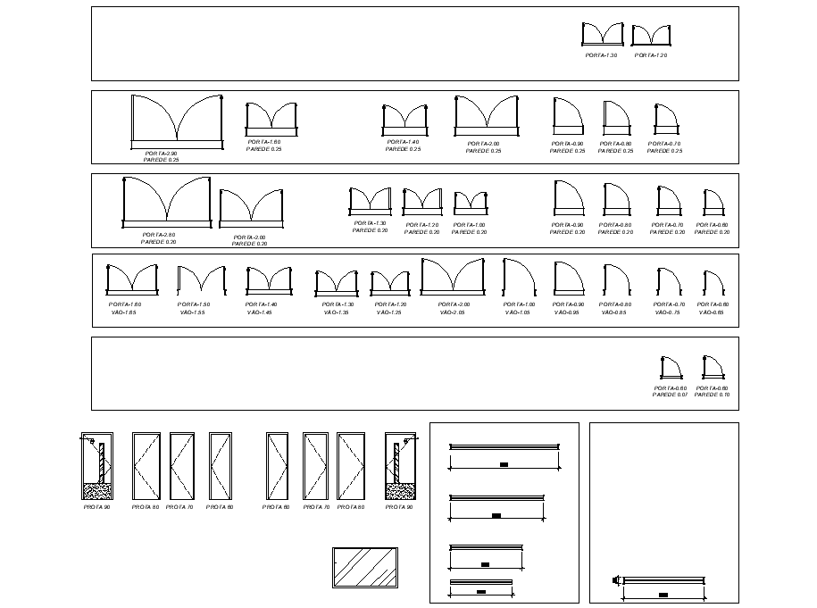 Door plan and elevation detail dwg file