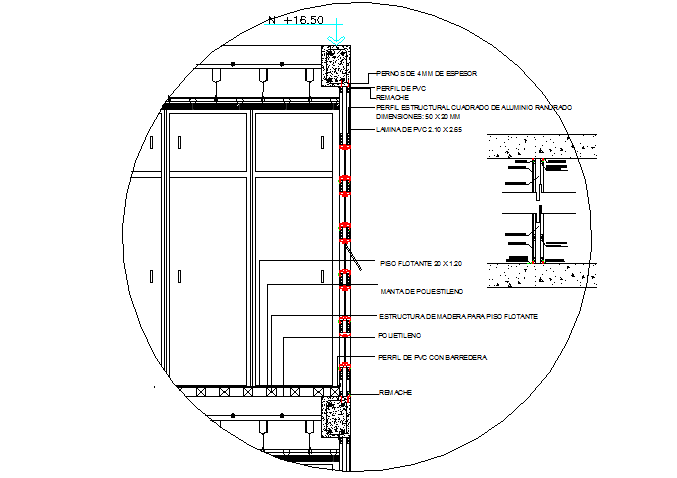 Door section detail dwg file
