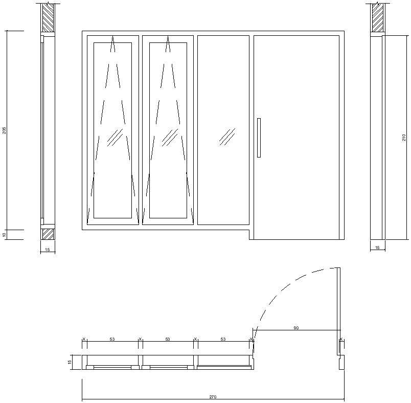 Door and window section with detailing 