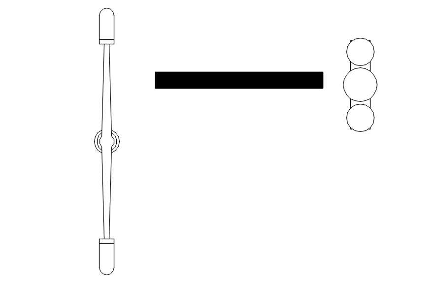 Door handle design cad blocks in AutoCAD, dwg file.