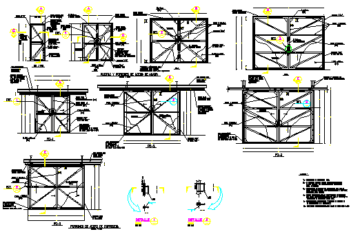Doors and folding gates steel design drawing