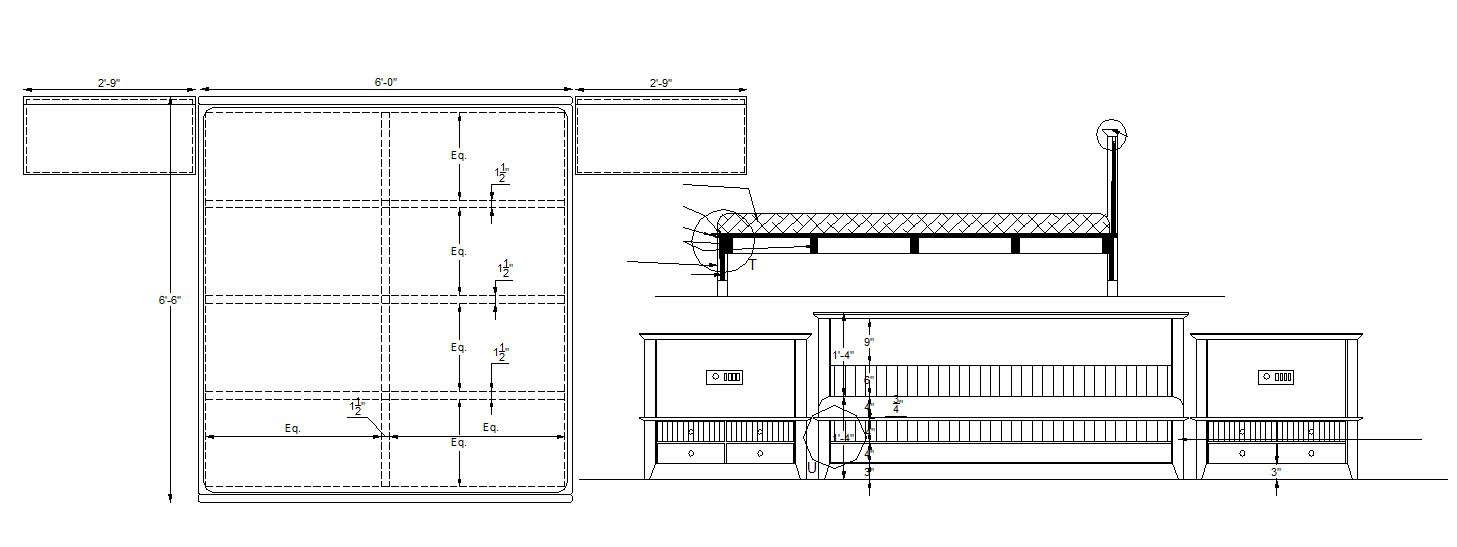 Download Free Double Bed Design In AutoCAD File