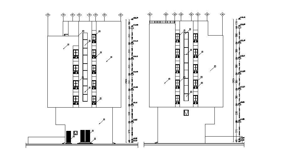 Download Apartment Elevation Architecture Drawing For free