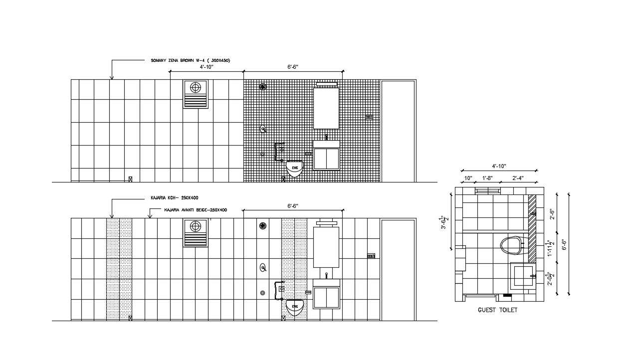 Download Bathroom Design AutoCAD drawing 