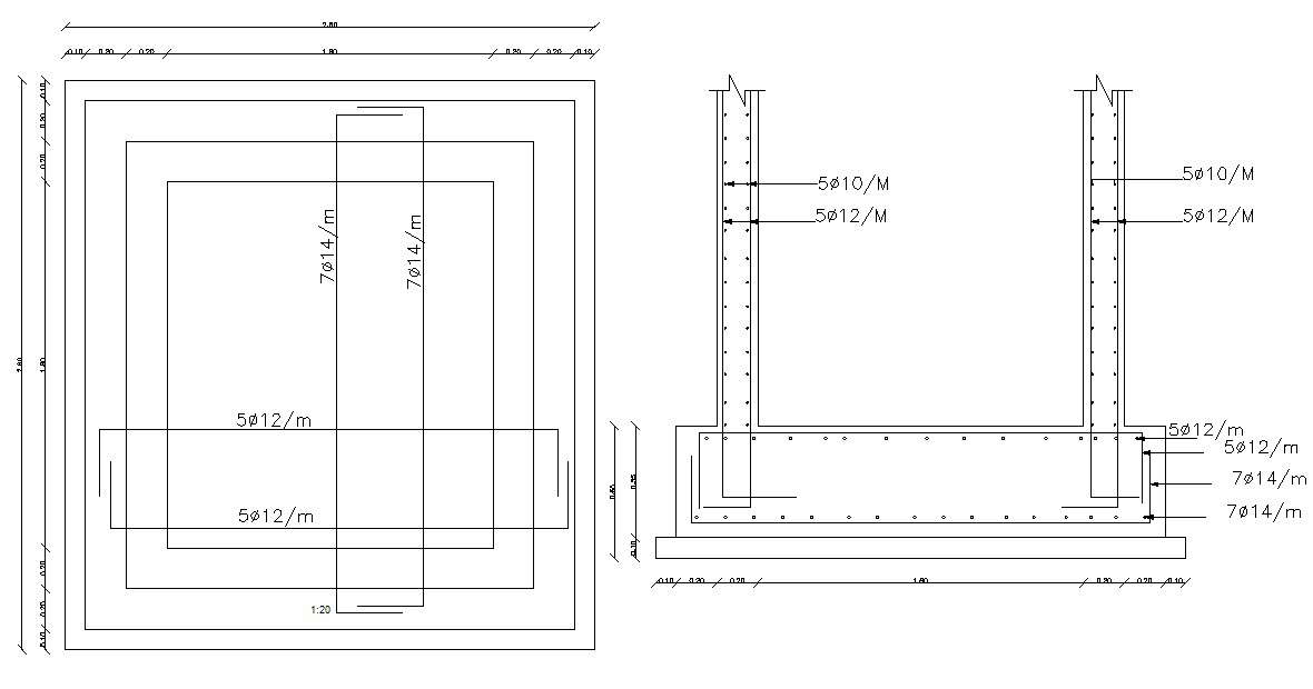 Download Combined Pad Foundation Column Design DWG File
