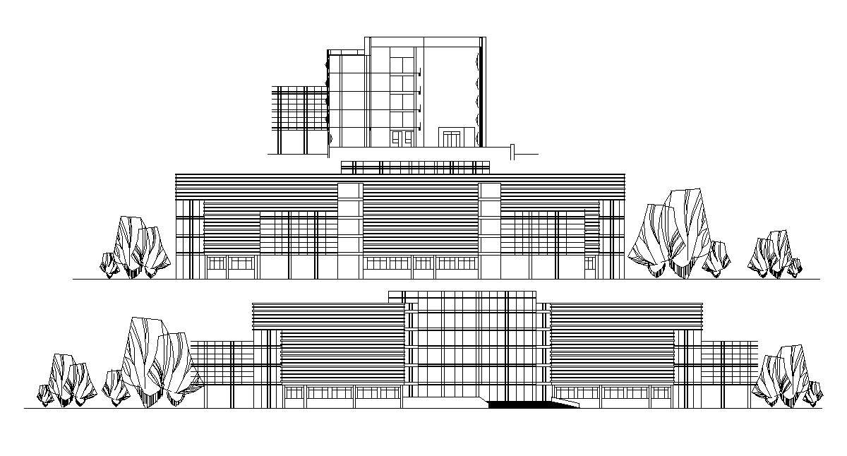 Download Commerce Building Elevation CAD File 