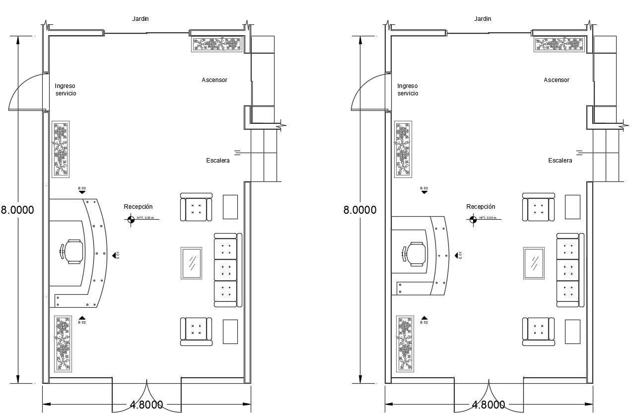Download Free AutoCAD Reception Floor 