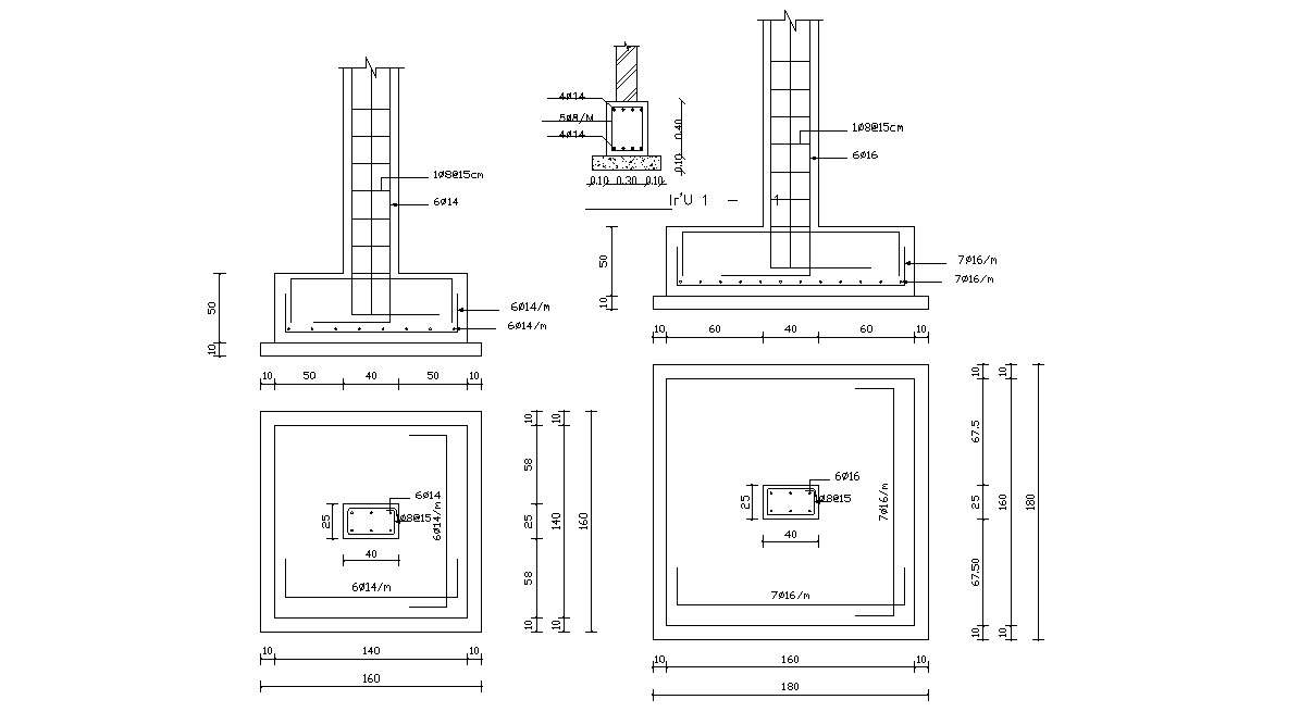 Download Free DWG Foundation Column Structure Drawing 