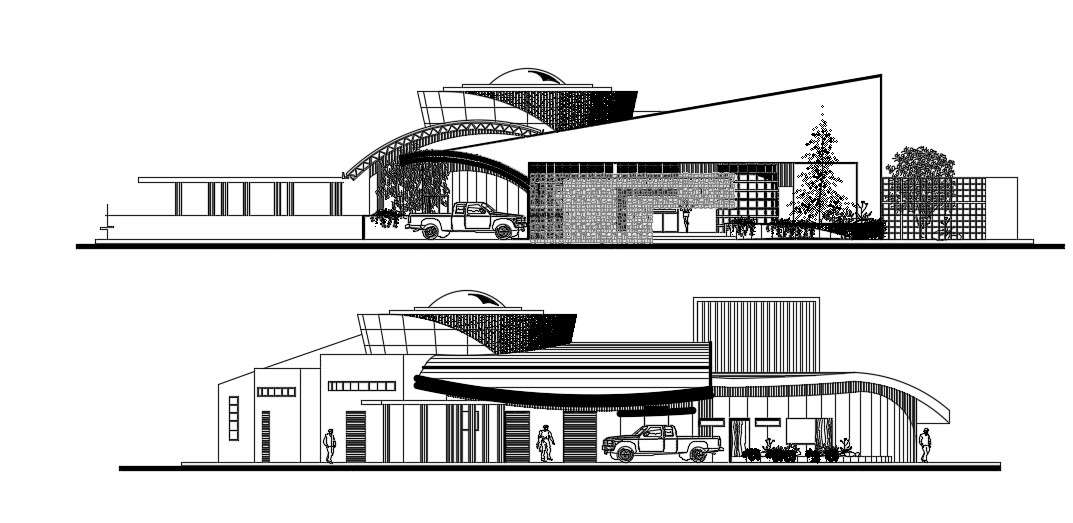 Download Free Factory Elevation Design In DWG File