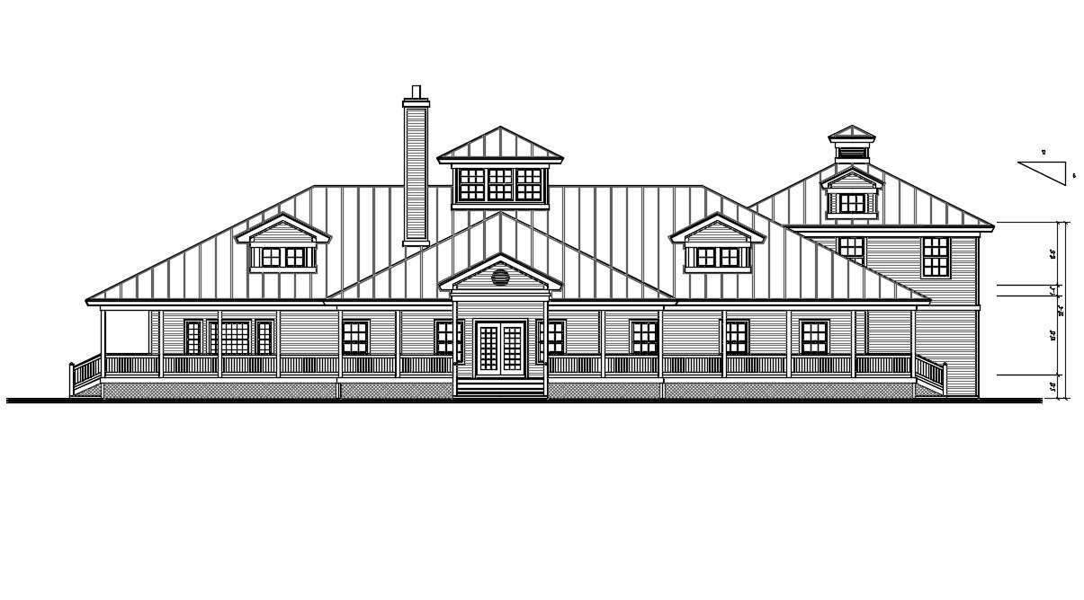 Download Free Front Elevation House DWG File