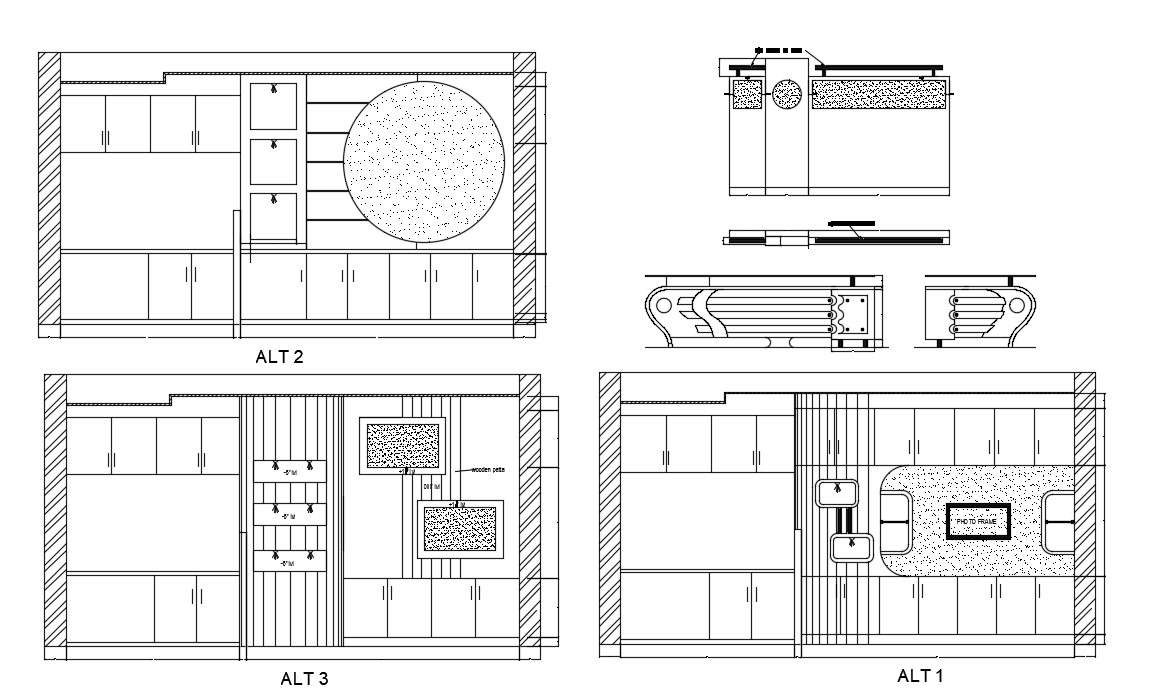 Download Free Office Furniture Elevation Design AutoCAD File