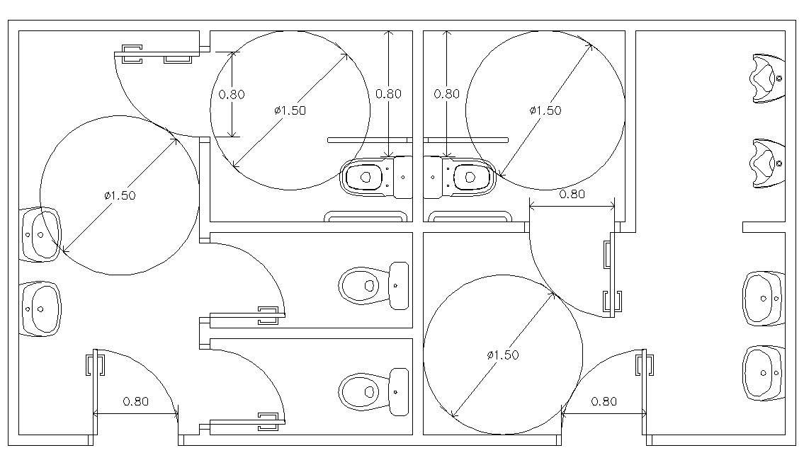 Download Free Public Toilet Plan DWG