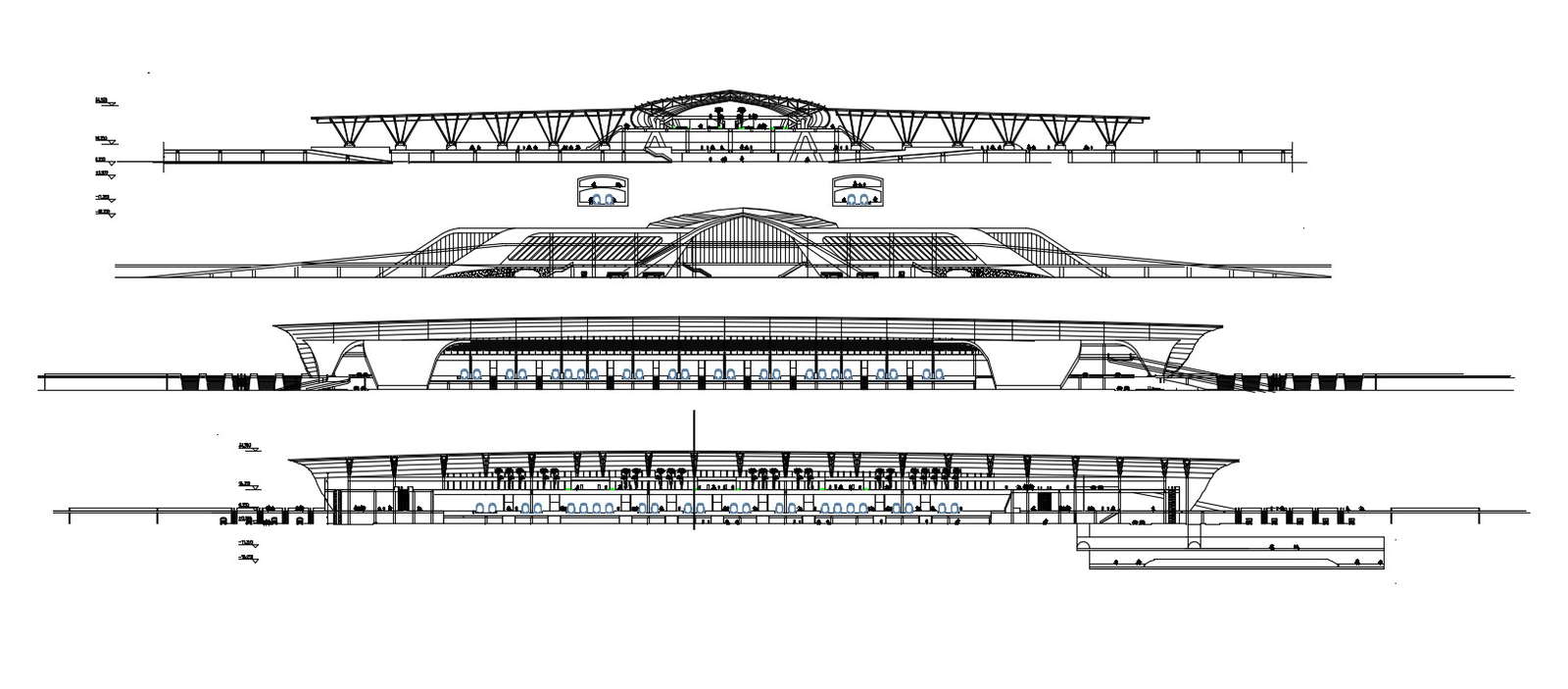 Download Modern Elevation Of Stadium AutoCAD File