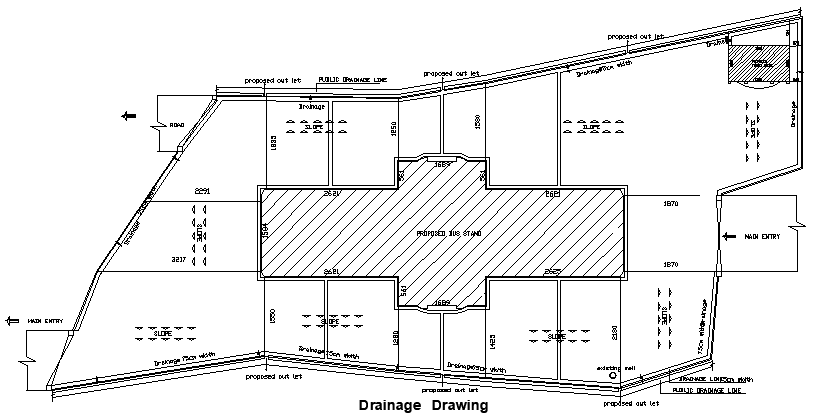 Drainage drawing of the church is given in this 2D AutoCAD DWG drawing file.  Download the 2D Autocad DWG drawing file.