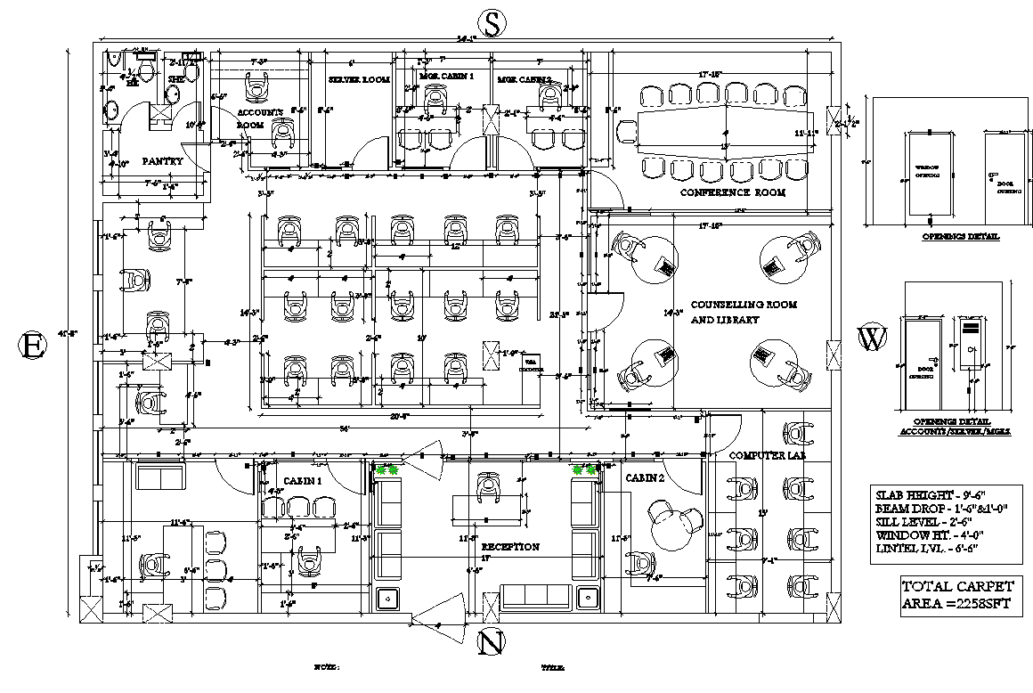 Office Design Plan  In DWG File  