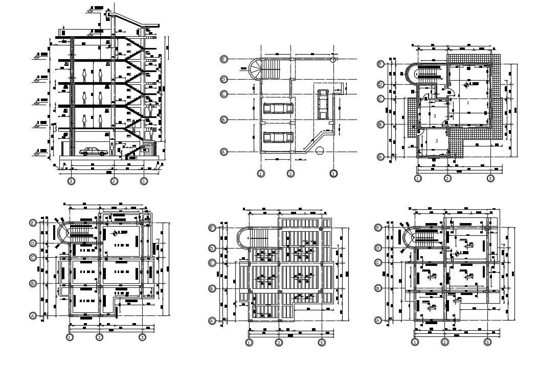 5 Storey Building Design In DWG File