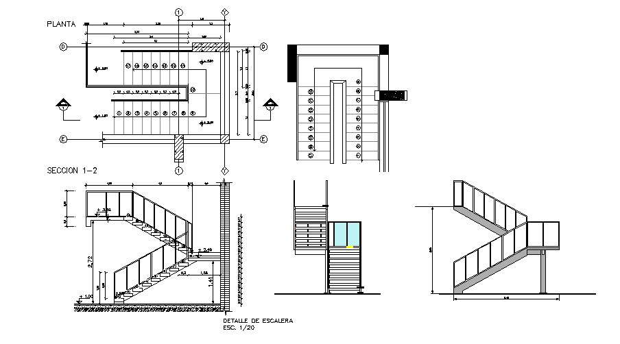 Stair Section Plan In AutoCAD File