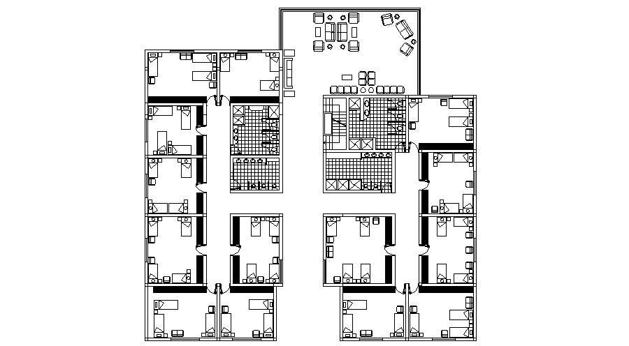 Drawing of a guest house in dwg file