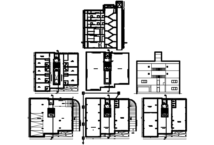Apartment Building Elevation In DWG File