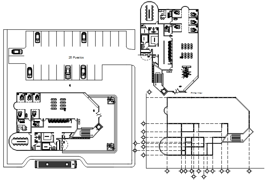 Drawing of bank plan with detail dimension in dwg file 