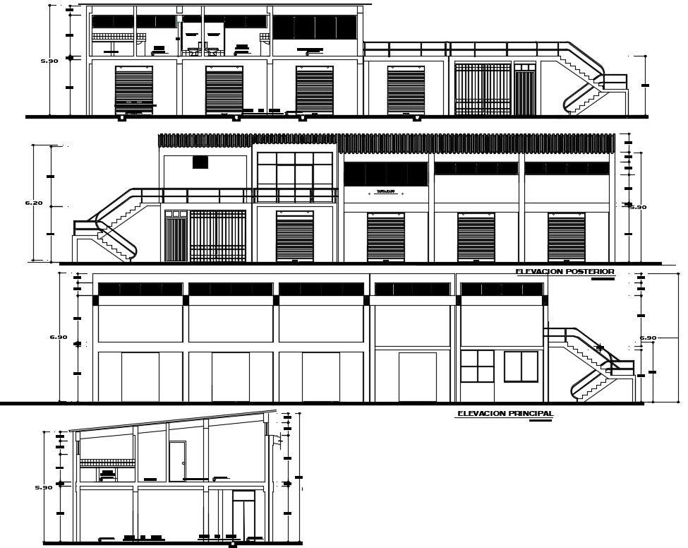 Building elevation plan in AutoCAD file