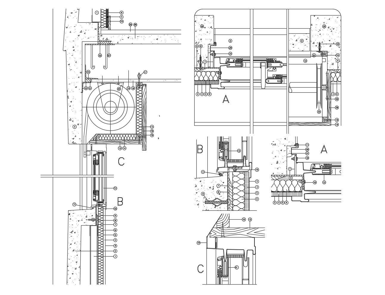 Architecture elevation design in AutoCAD file