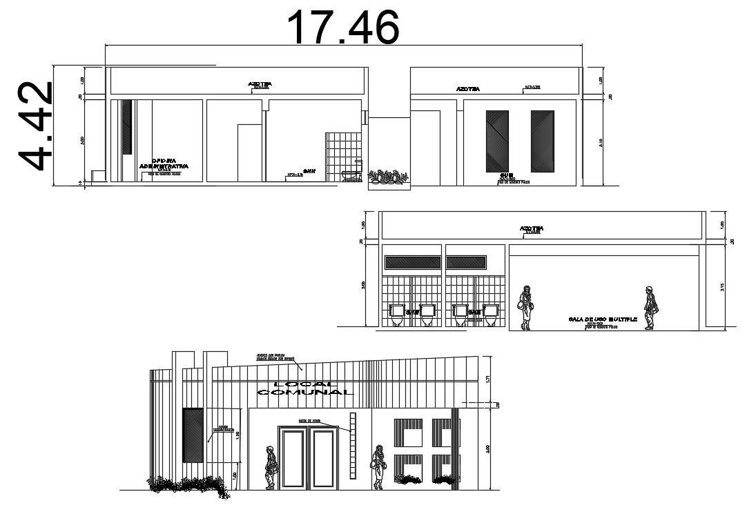 Building drawing in DWG file 
