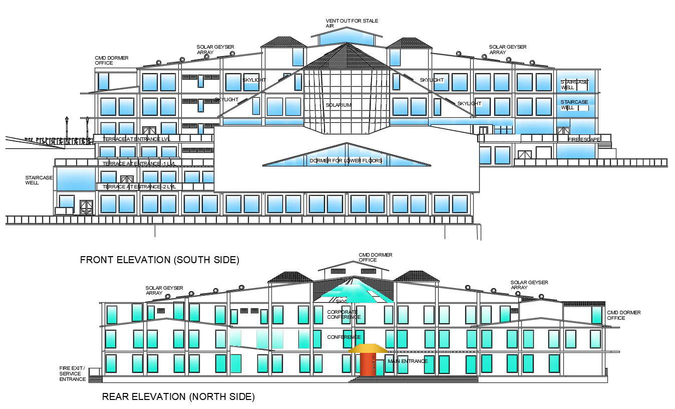 Drawing of building plan in AutoCAD