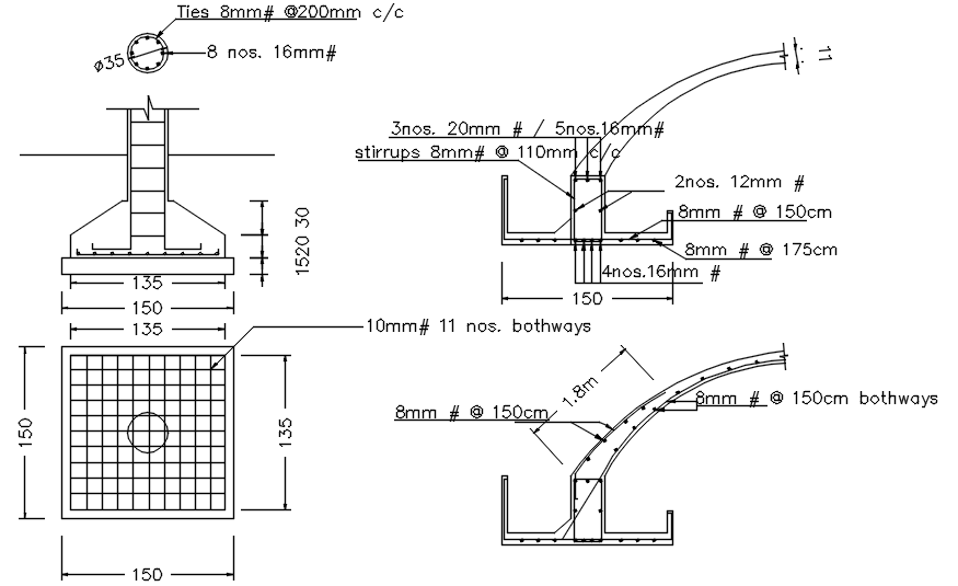 Foundation Structure In DWG File