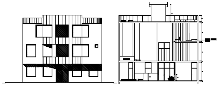 Drawing of office building design in dwg file