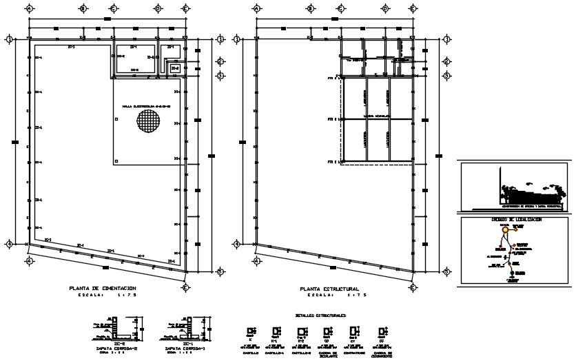 Drawing of office building plan in AutoCAD