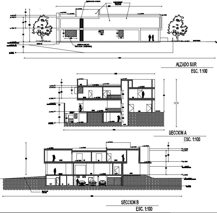 House elevation drawing in autocad