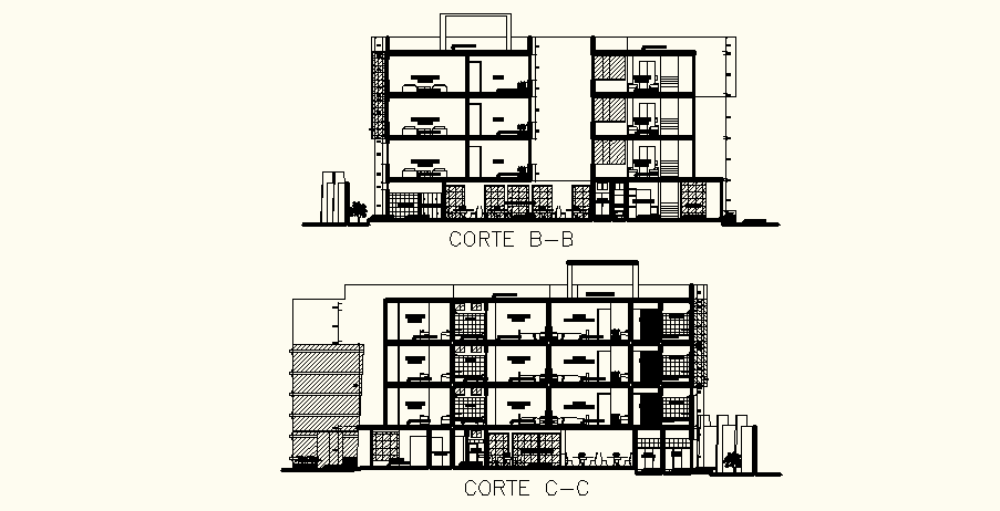Plan Hotels In DWG File