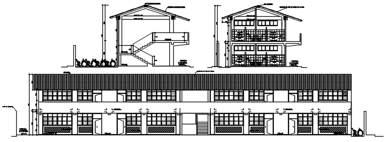 School Building Drawing In AutoCAD File