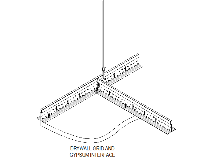 Dry wall and gypsum interface detail dwg file