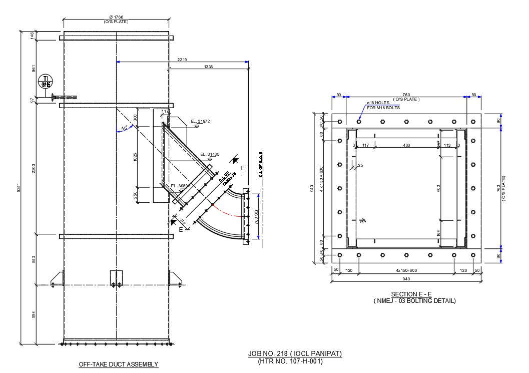 Duct Assembly CAD Blocks Design 