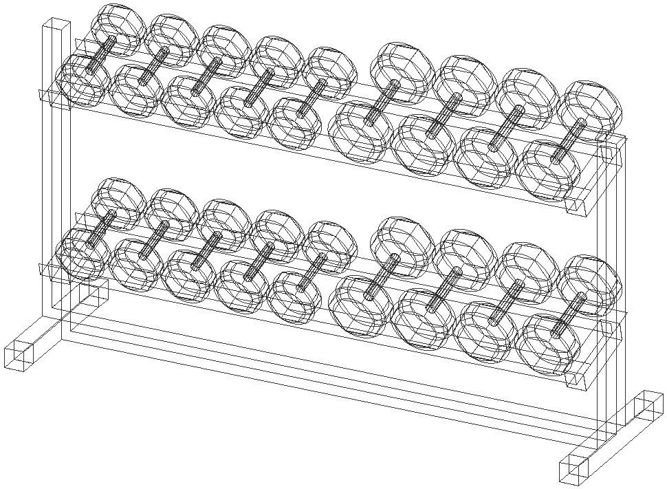Dumbbell reck 3D design DXF AutoCAD drawing
