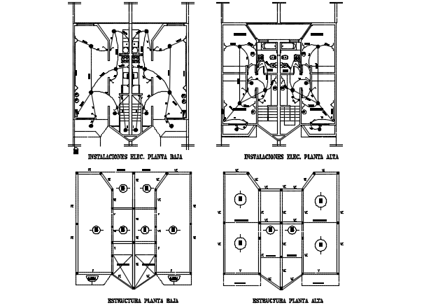 Duplex housing plan detail dwg file