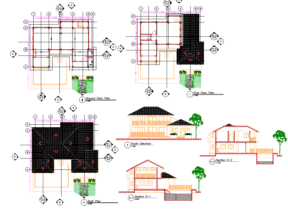 Duplex villaplan  dwg file