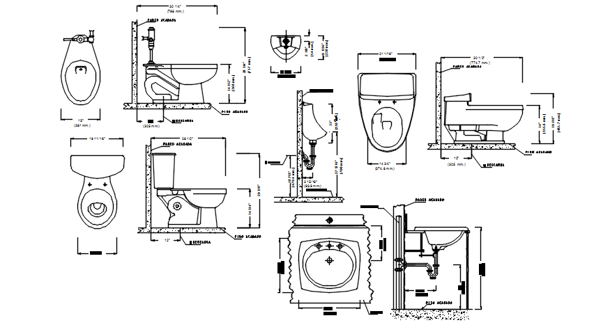 Dwg file of bathroom fixtures blocks 