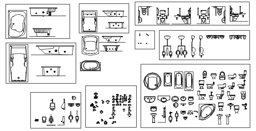 Dwg file of bathroom fixtures blocks