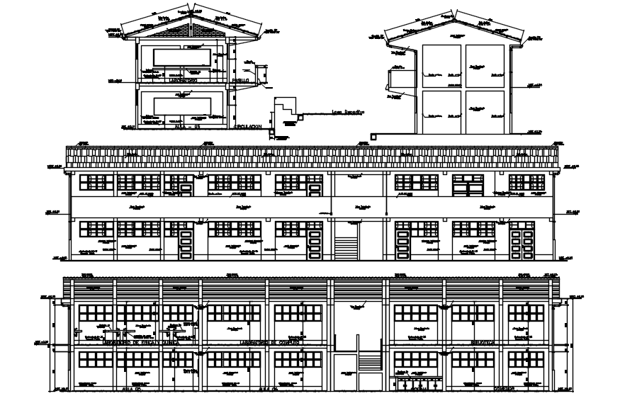 Dwg file of collage layout elevation 