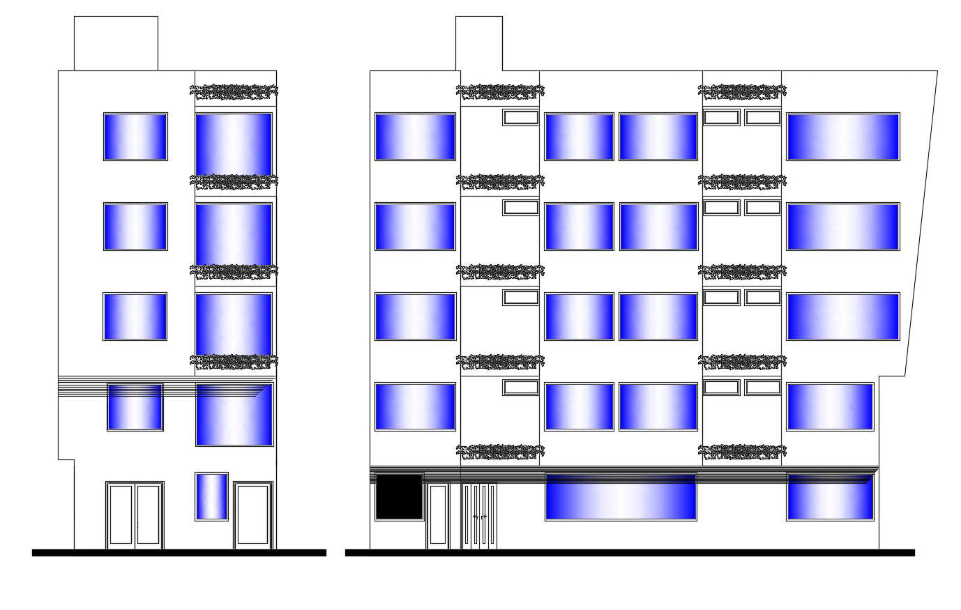 Dwg file of hotel elevation 