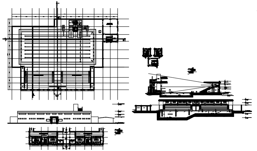 Dwg file of office building plan with detail dimension