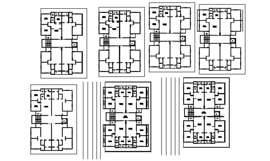Dwg file of residential apartment layout 